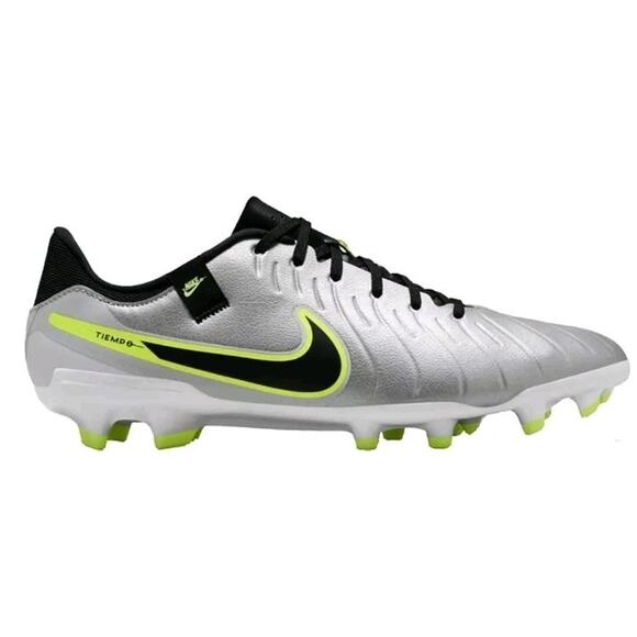 Nike Tiempo 10 Academy Fg/Mg Metallic Silver Black Volt Men\'s Size 9 DV4337-001 main image 10